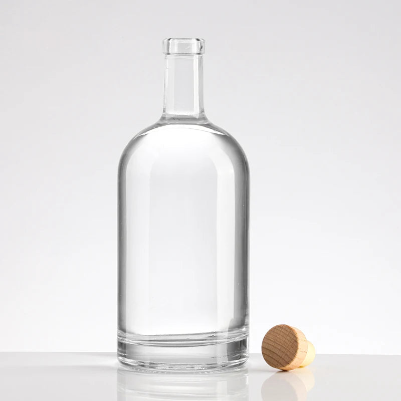 Custom Logo Rum Gin1000ml Vodka Clear Spirits Boston Glass Bottle