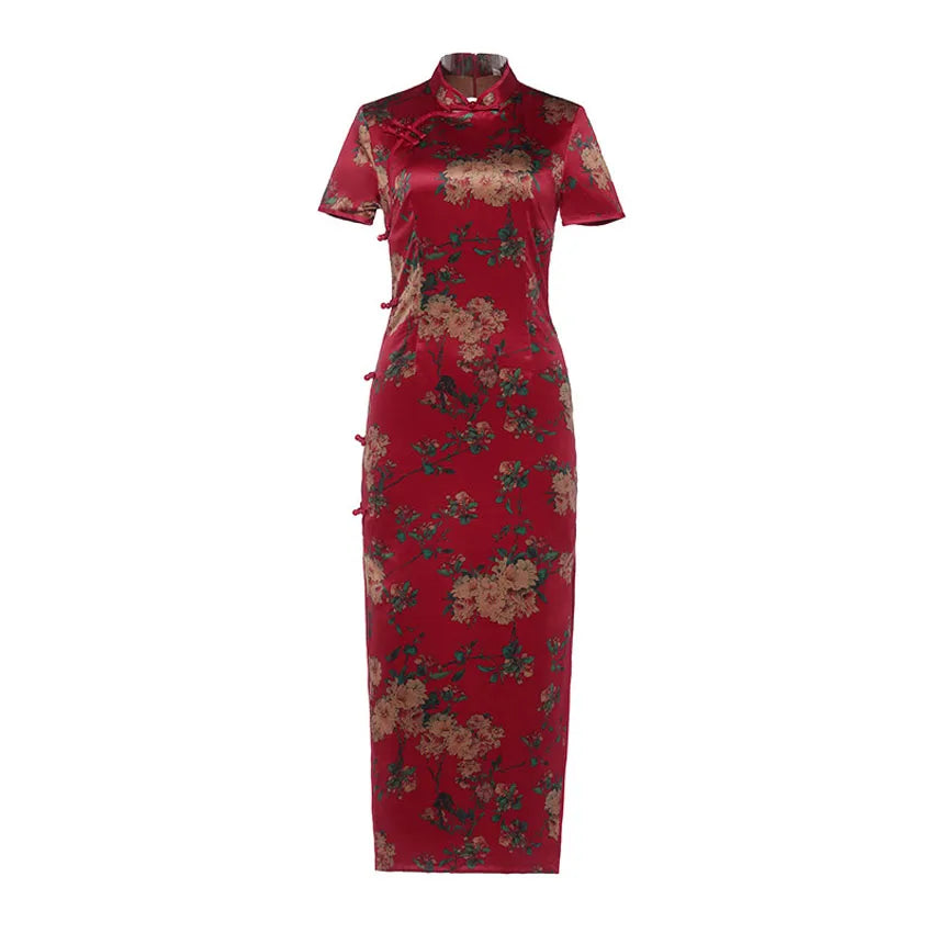 2025 Plus Size Women Clothing Manufacturers Retro Dresses Cheongsam for Women Long Party Runway Show Performance Dress Qipao