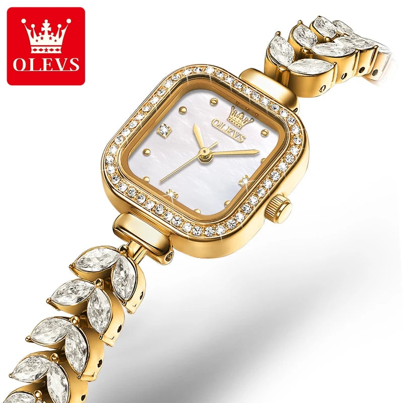 OLEVS 9987 Cute China Female Quartz Watch Hot Sale Stainless Steel Band Water Proof  Bling Casual Wristwatch