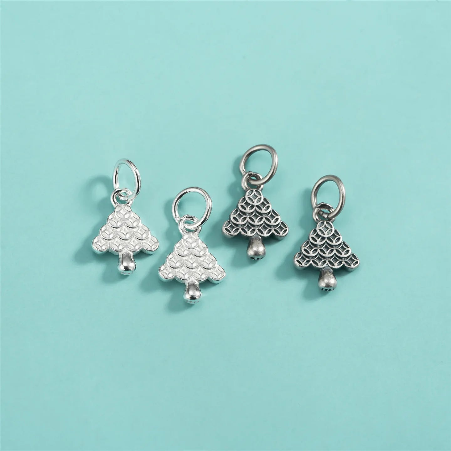 Christmas Popular Jewelry 925 Sterling Silver Fine Christmas Tree Charm for Jewelry Necklace Bracelet Making