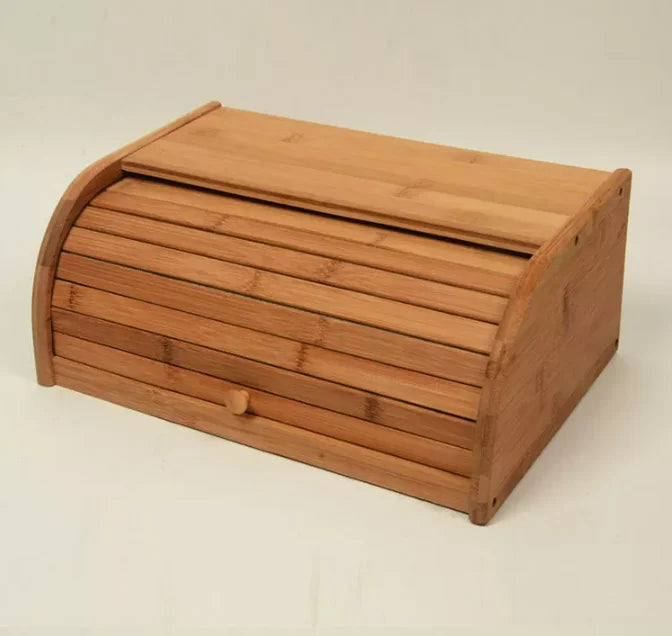 Factory Wholesale Food Storage Box Container Large Capacity Bamboo Bread Box
