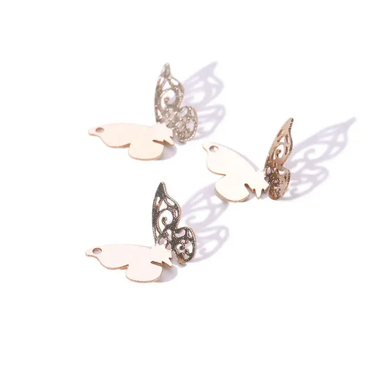 GP 14K Gold Filled Hollow Butterfly Charms for Bracelet Jewelry Making