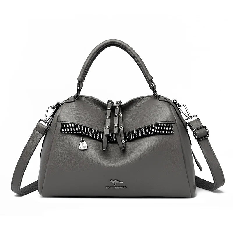 Hot Selling Women Soft PU Leather Handbags Luxury Designer Shoulder Large Capacity Shopping New Fashion Messenger Tote