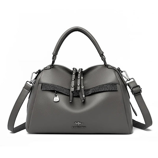 Hot Selling Women Soft PU Leather Handbags Luxury Designer Shoulder Large Capacity Shopping New Fashion Messenger Tote