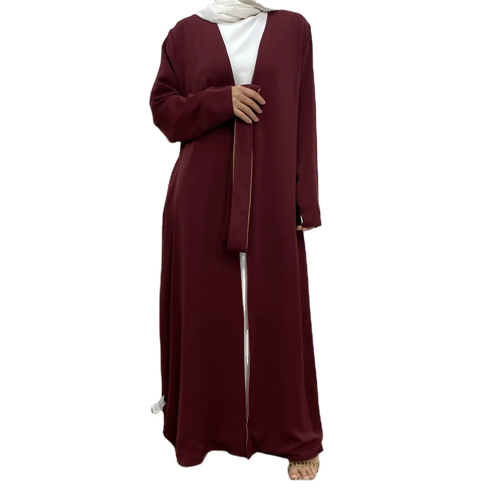 1991# Pure Colors Muslim Women Ramadan Clothing Arabic Dubai Two Sided Abaya