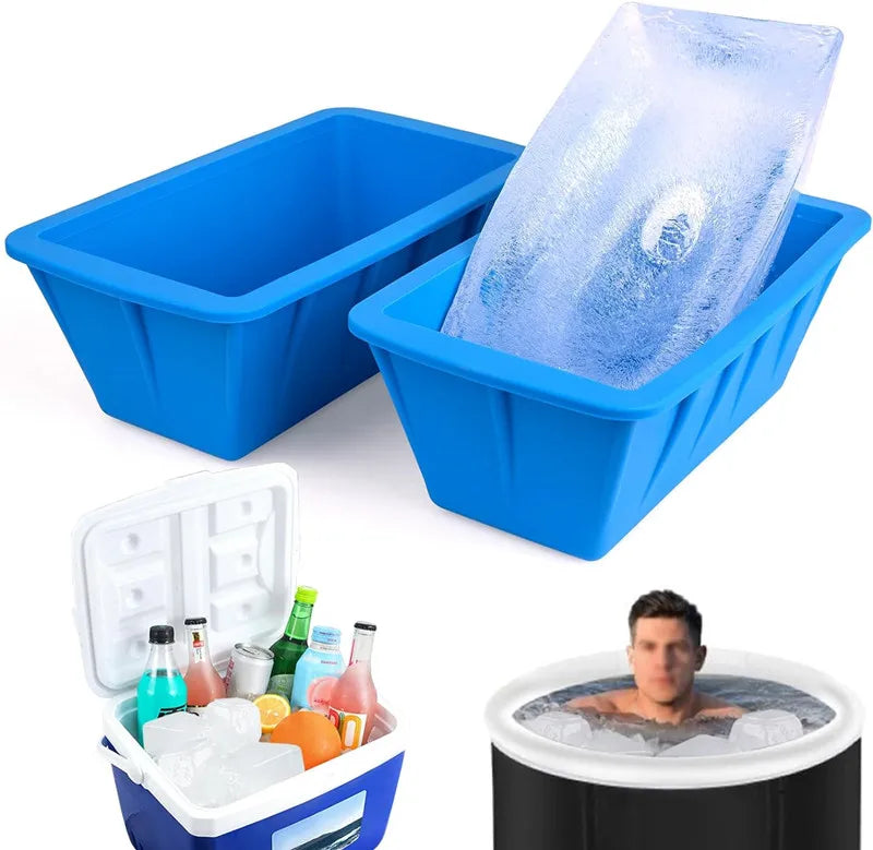 Hugebrids Reusable Silicone Large Ice Cube Mold Cold Plunge Ice Bath Tub Ice Cream Maker Tool