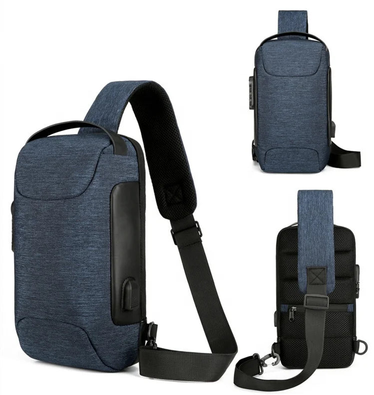 Wholesale Men Anti-theft Chest Crossbody Bag Oxford Fabric Single Shoulder Bag Portable Sport Chest Sling Bag