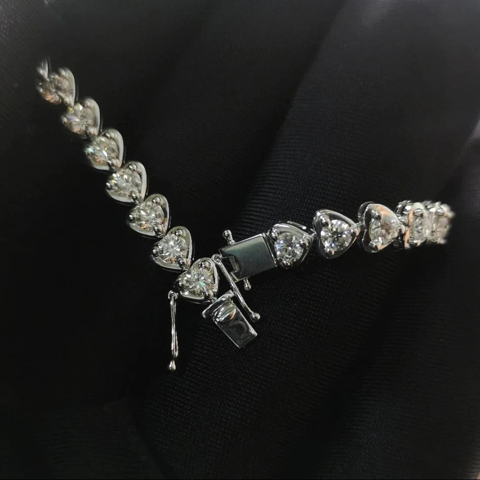 in Stock 18k Solid Gold Natural Diamond Tennis Bracelet for Women 4.2 Carats AU750 FG VS Real VS Real Natural Diamond Bracele