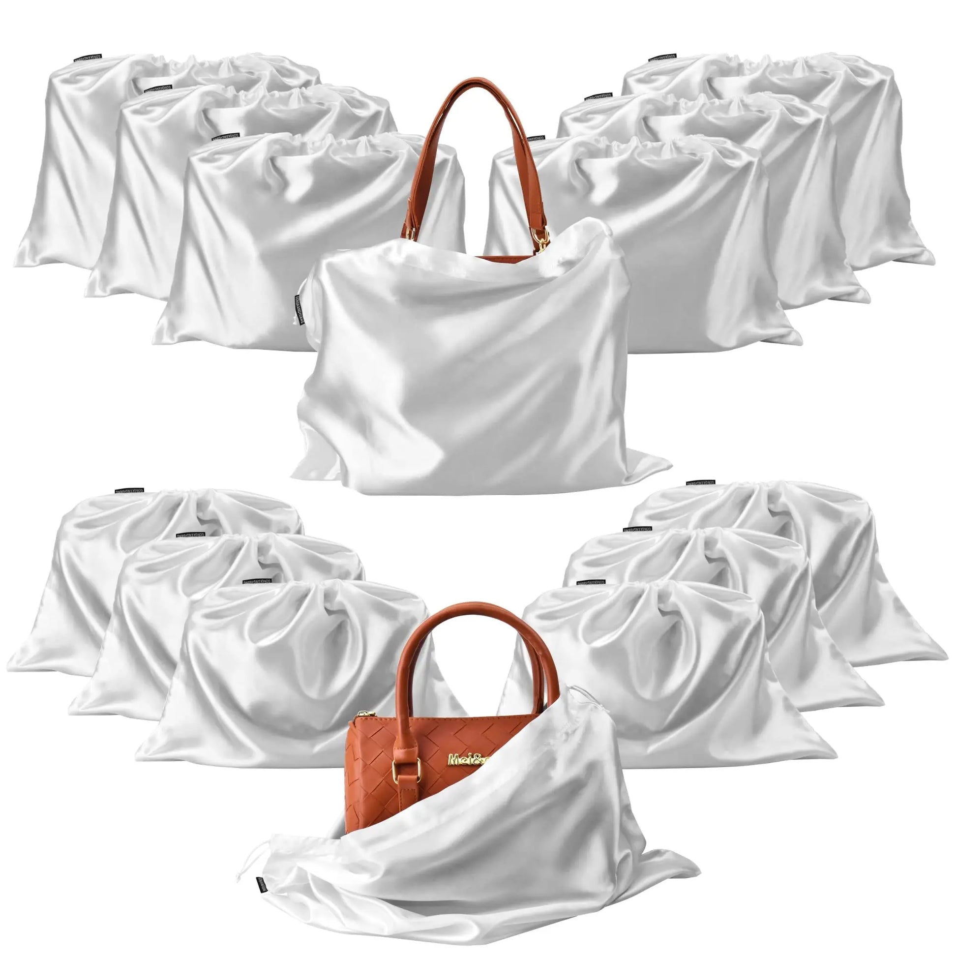 Reusable Eco-friendly Vintage Lady Boho Dress Silk Dust Bags for Handbags Dustproof Drawstring Travel Storage Pouch Customize