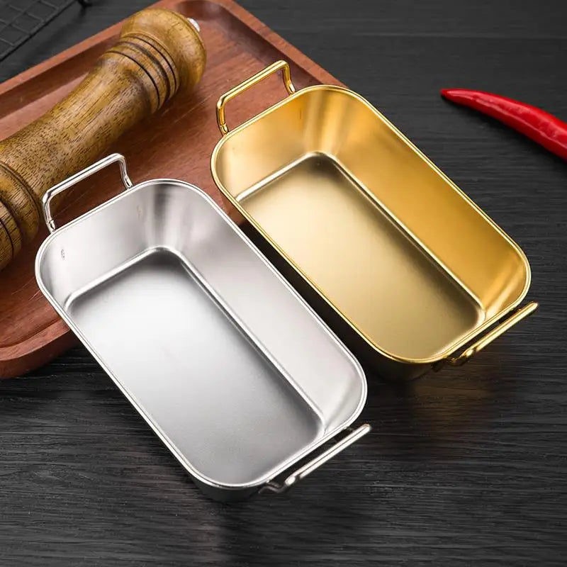 Korean  Style Fried Chicken Tray with Handle  Snack Basket Baking Pan Serving Plate  Restaurant Setting Snack Tray