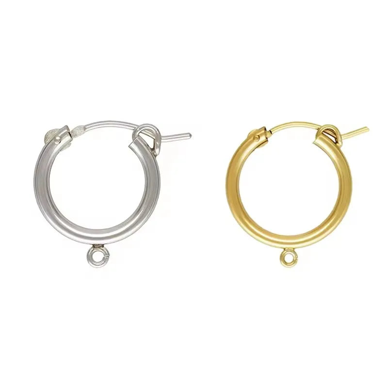 GP US Eurowire Hoops Earrings with Open Ring S925 Sterling Silver Eurowire Hoop with Open Ring Gold Filled Earrings Wholesale