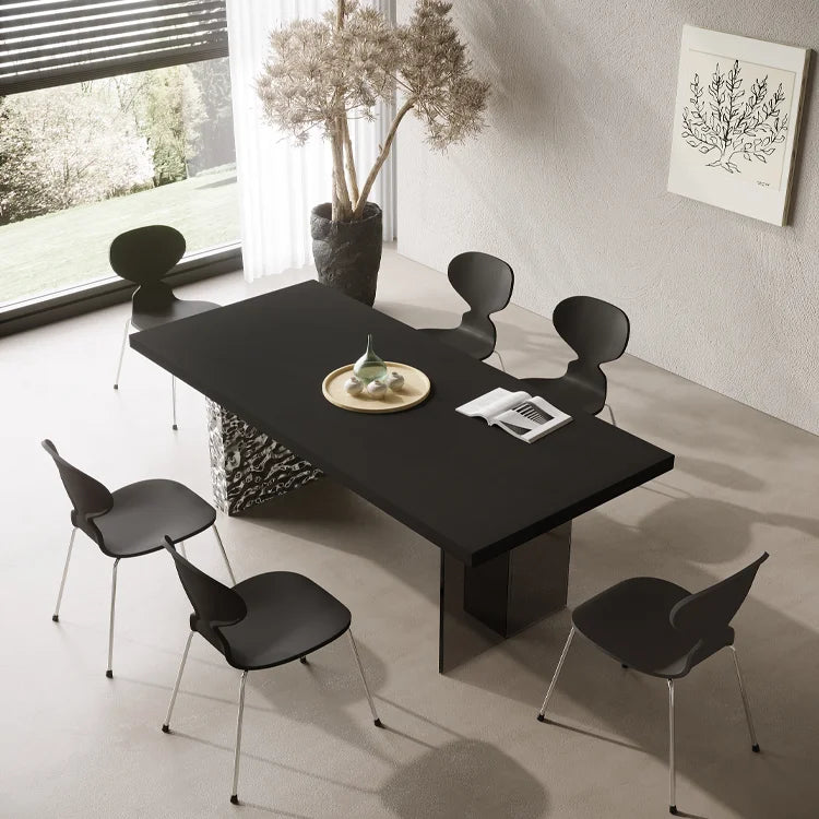 Acrylic Rock Plate Dining Table Pure Black Light Luxury Modern Small Apartment Hanging Rectangular Suspended Dining Table