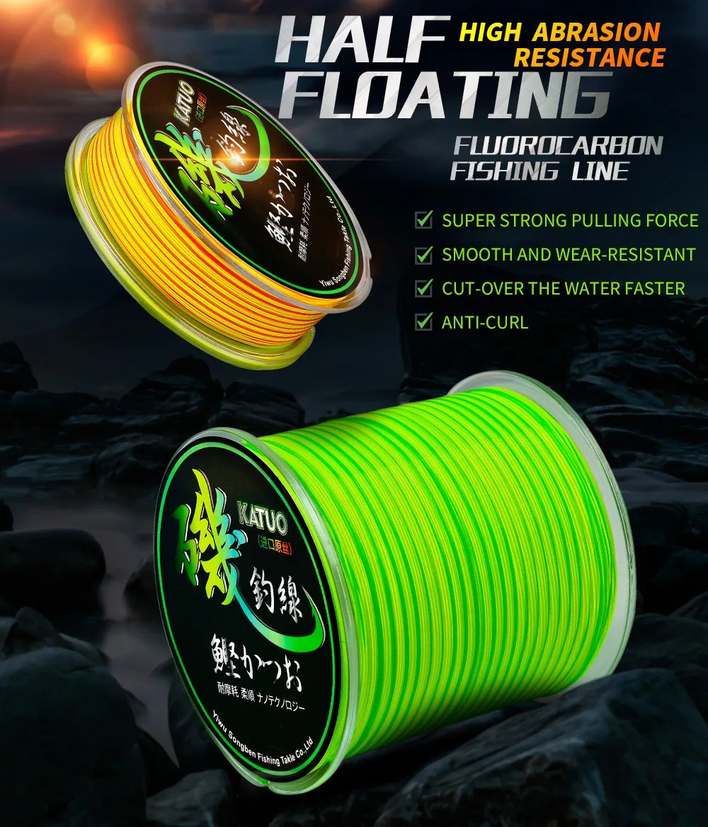 Half Floating Fluorocarbon Fishing Line 150m 500m Cut-over the Water Faster Nylon Abrasion Resistance Fishing Line