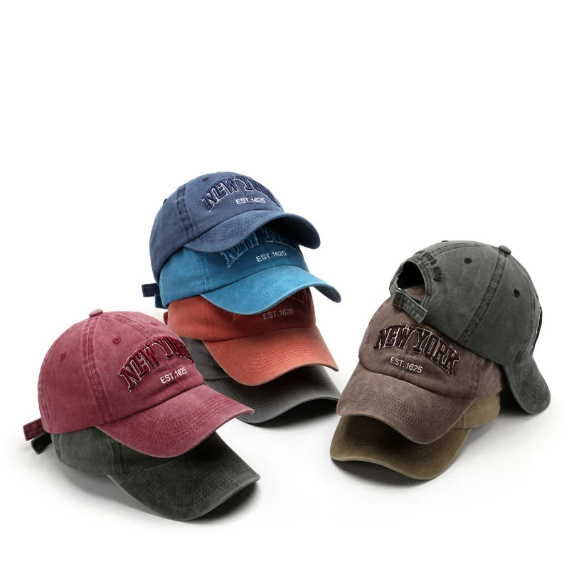Customize Vintage Baseball Cap Washed Cotton Denim Baseball Hats Men Women Retro Adjustable Golf Hats Headwear