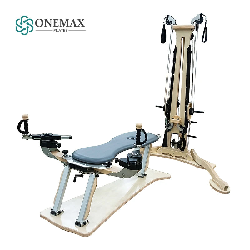 ONEMAX Soft Instrument Gyroscope Machine Rotary Chair and Pulley Tower for Yoga Exercise Body Balanced Black Made of Maple Wo