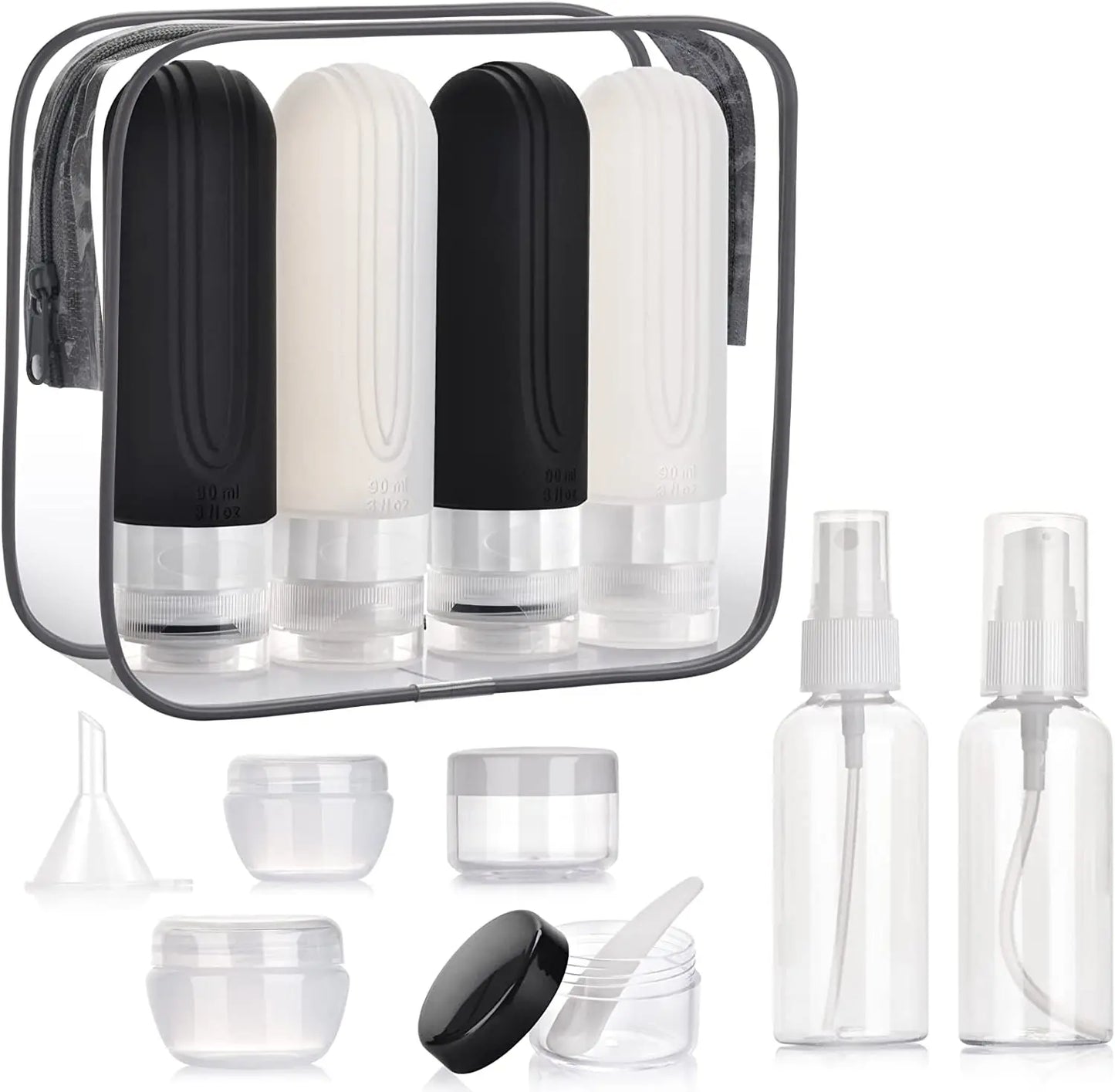 15 Pack TSA Approval Travel Set Bottle  Travel Kit Accessories Toiletries Bottle Set  Refillable Silicone Travel Bottles Set
