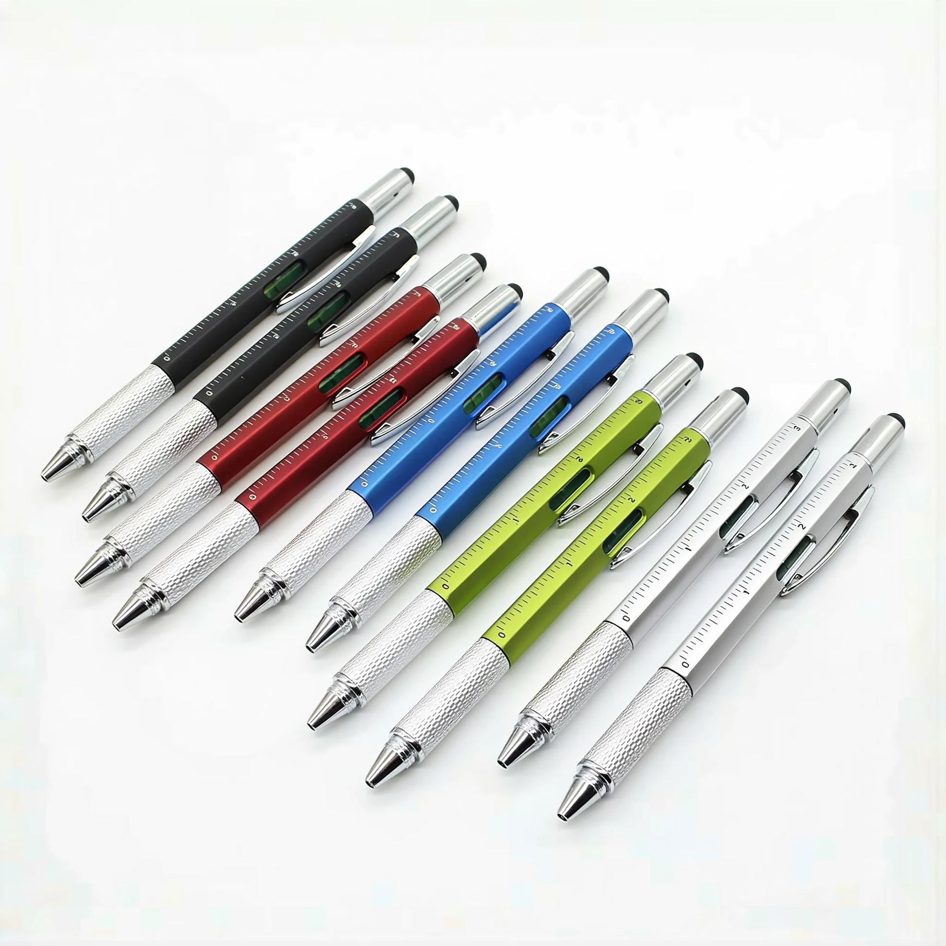6-in-1 Multi-Function Yellow Metal 1.0mm Writing Stylus Business School Supplies Customizable Logo Novelty Ballpoint Yellow