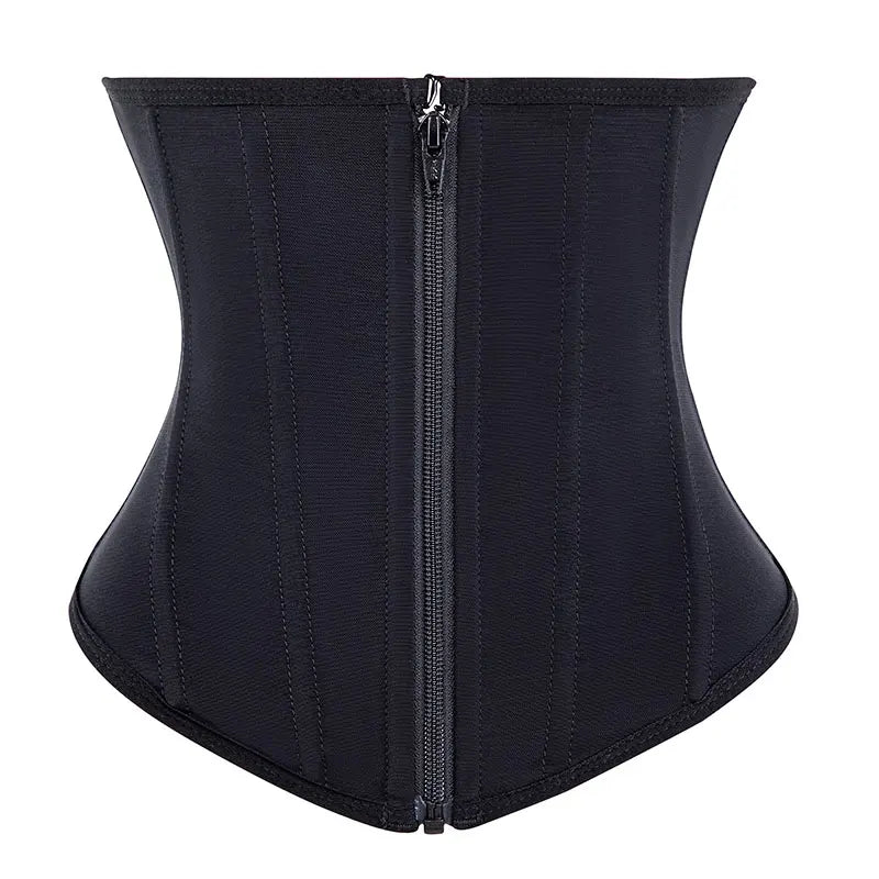 Longer Front Short Back Zip up Longline Corset Zipper Waist Trainer Trimmer Corset Women Slimming Shaper