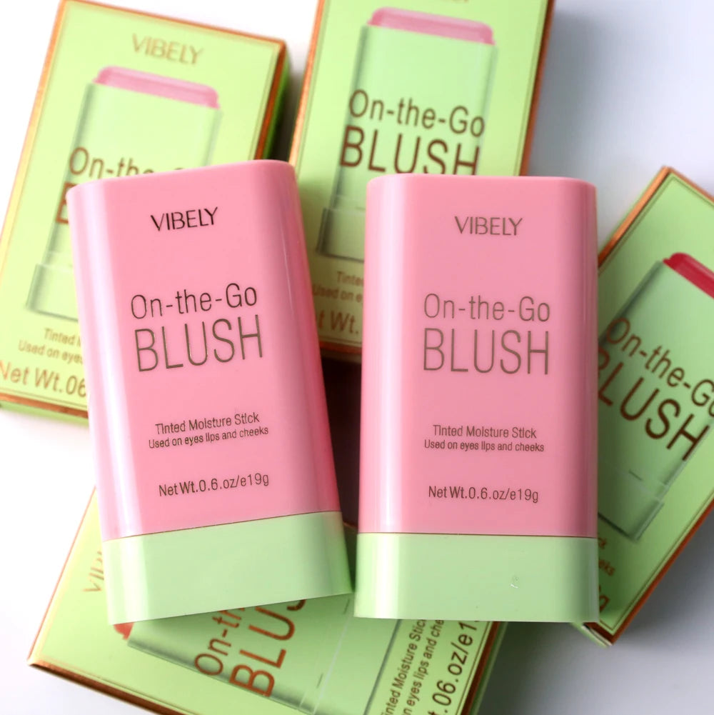 High Pigment Natural Tint Matte Blusher Soft Lip & Cheek Single Lightweight Moisturizer Blush Stick