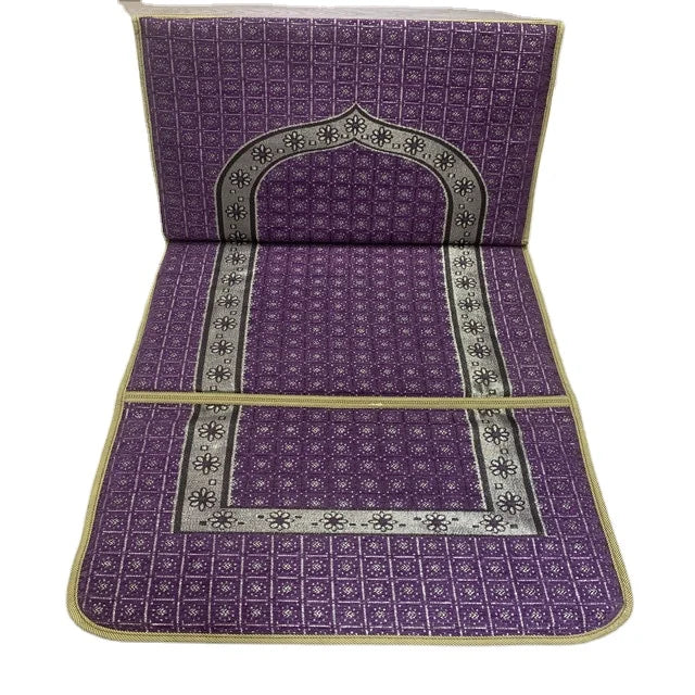 Wholesale Hot Selling Fashion Islamic Foldable Praying Rug Sajadah Travel Muslim Wholesale Prayer Mats with Backrest