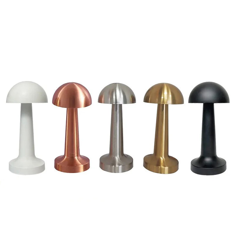 JAIYI Nordic Metal LED Table Lamp Mushroom Shaped Rechargeable Home Decoration Mini Bedside Bedroom Table Lamp