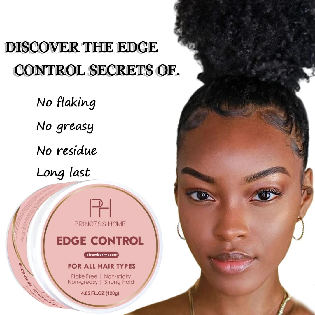 Wholesale Custom Logo 120g Strawberry Strong Hold Baby Edge Control Non-Greasy Non-Flaking Hair Styling Gel Wax Edge Control