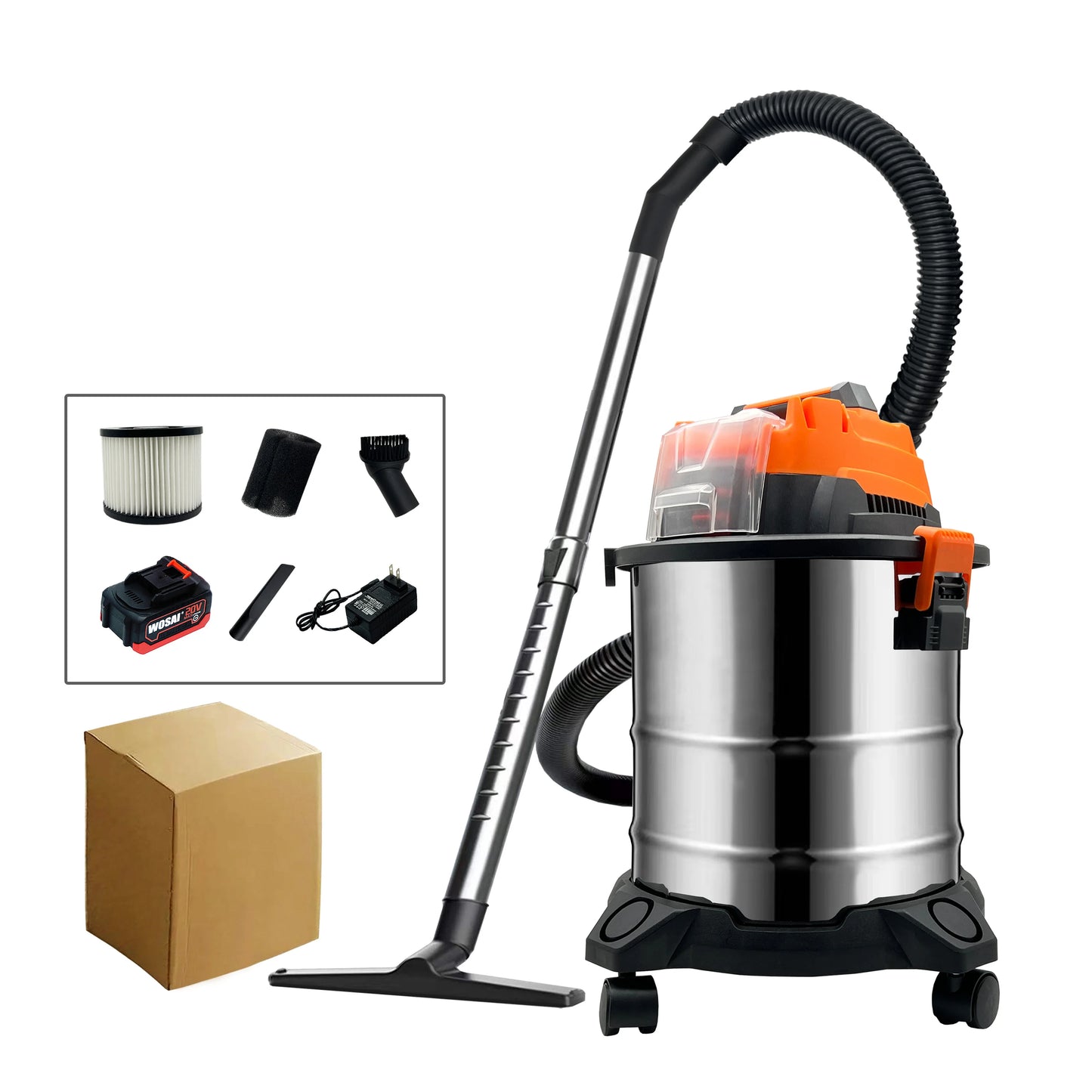 High Temperature Cleaning Machine Household Wet Dry Cordless Battery Powered 20L Tank Durable Industrial Vacuum Cleaner Facto