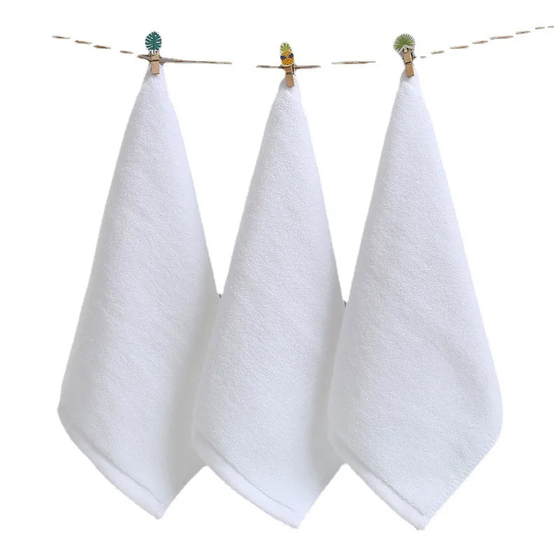 32x32 White Facial Towel Square Hand Washcloth Customized Hand Towel Plain Weave Face Towels 100% Cotton