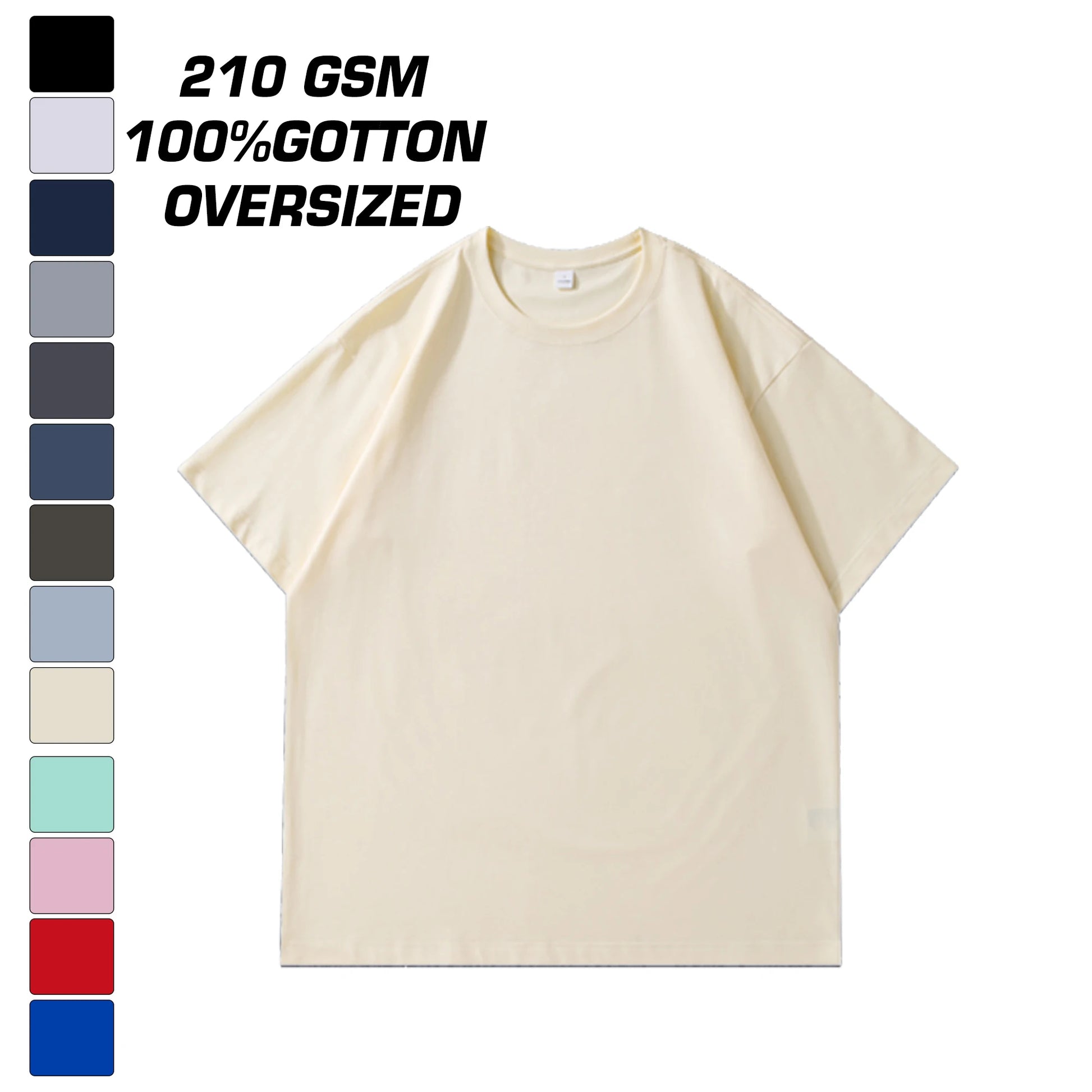 Wholesale 210 Gsm Plain Blank 100 Cotton Street Wear Tshirt Oversized Drop Shoulder T-Shirts