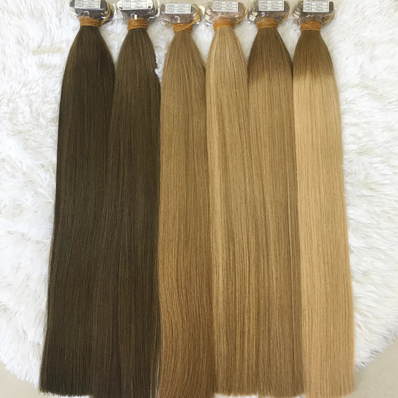 Wholesale Virgin 100% Human Hair Double Drawn Tape Ins Russian Remy Full Cuticle Cabelo Humano Natural Tape Hair Extensions