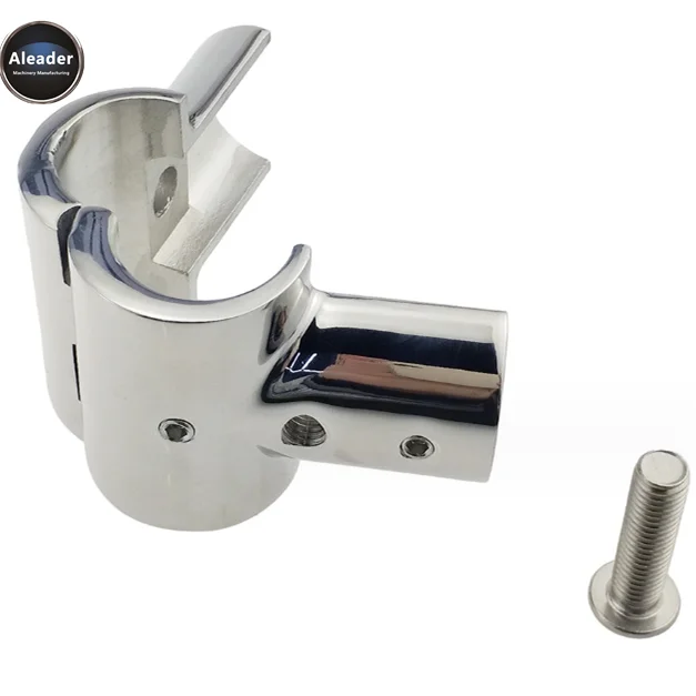 Aleader 3-Way Tee Rail SS Round Pipe Split Extension Tee Elbow Thickened Connector Joint Pipe Joint Precision Casting