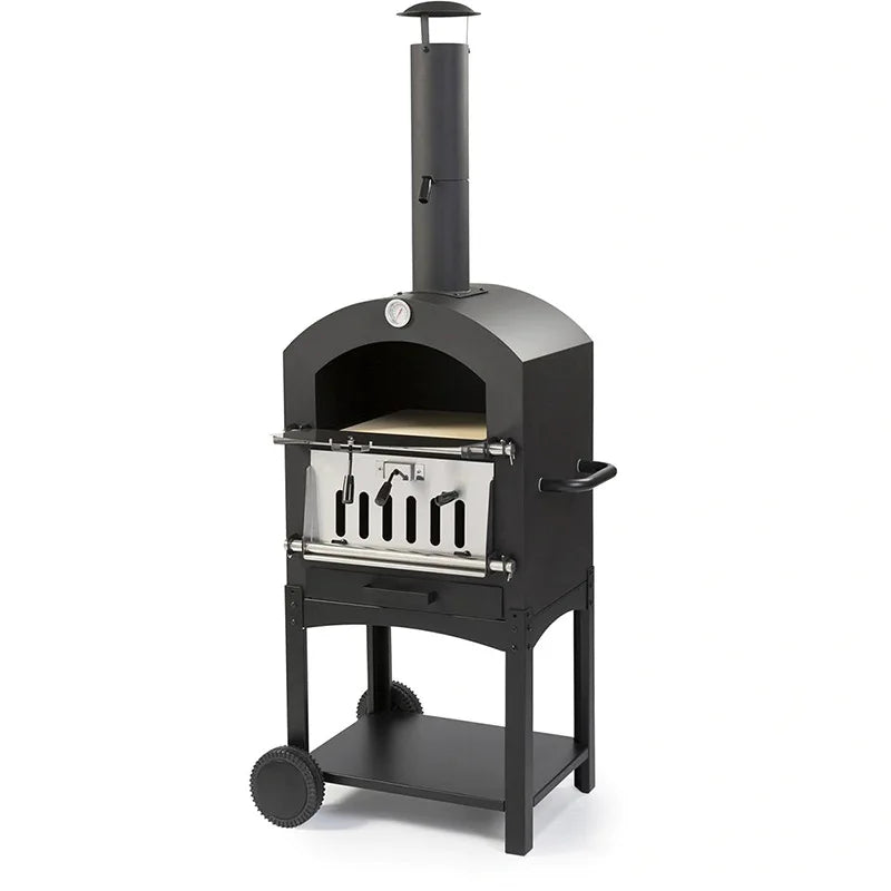 Large 2-Layer Kiln Type Pizza Grill Oven Outdoor Backyard Garden Freestanding Multiple Fuels BBQ Grills