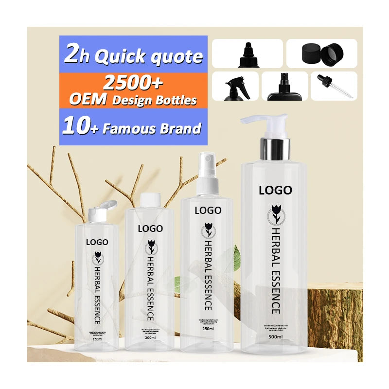 7days Sample Custom Screen Printing PET Pump Skin Care Plastic Bottle Sprayer Mist Plastic Bottle Lotion Plastic Bottle