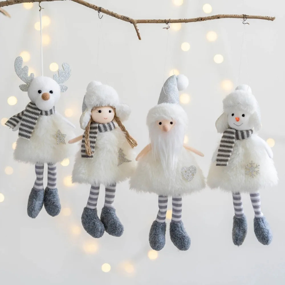 2024 Christmas Decoration Creative Old Man Snowman Elk Pendant Plush Angel Girl Pendant Christmas Tree Decoration