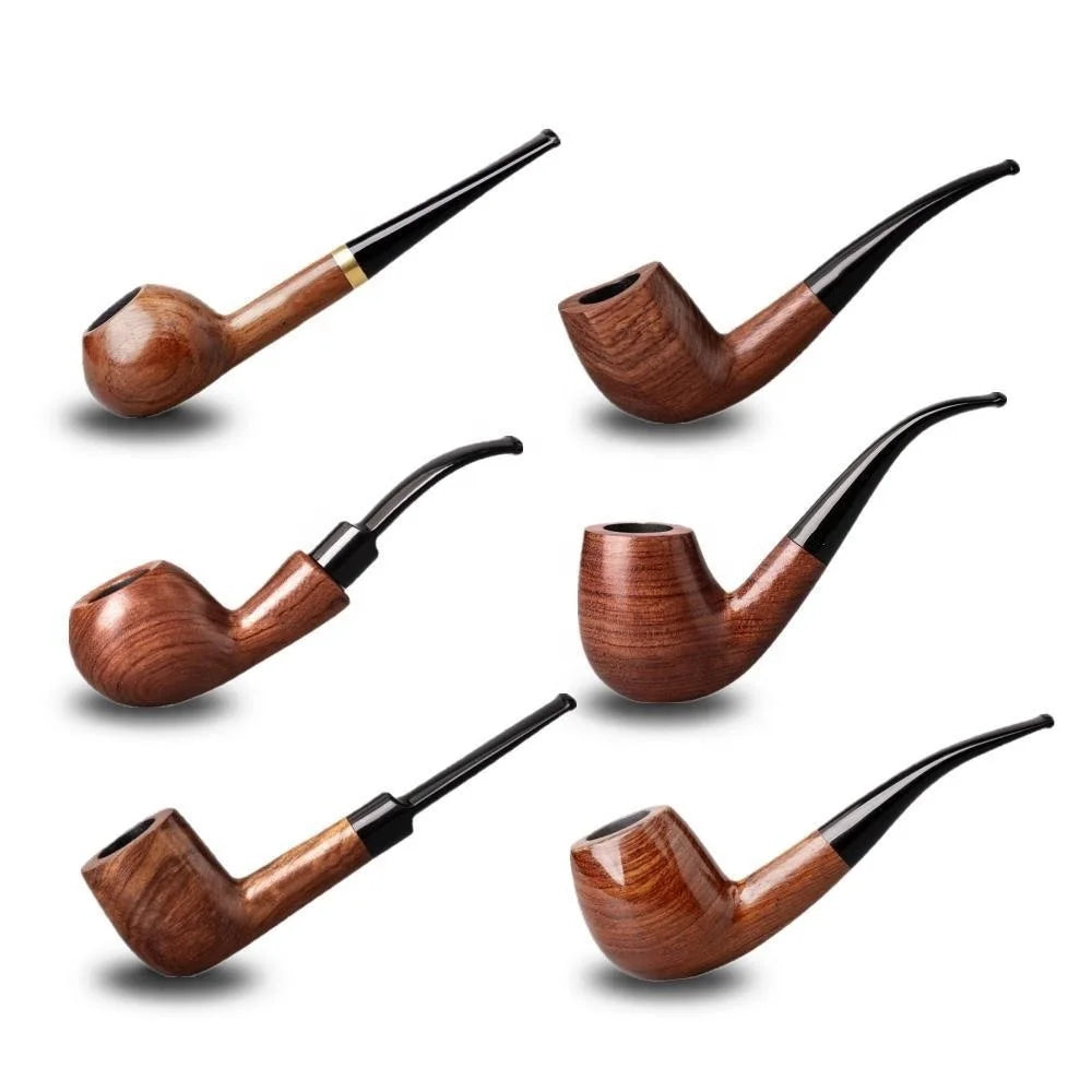 Hot Sale Handmade Natural Pear Wood Tobacco Pipe 3mm Smoking Flue Churchwarden Smoking Pipes
