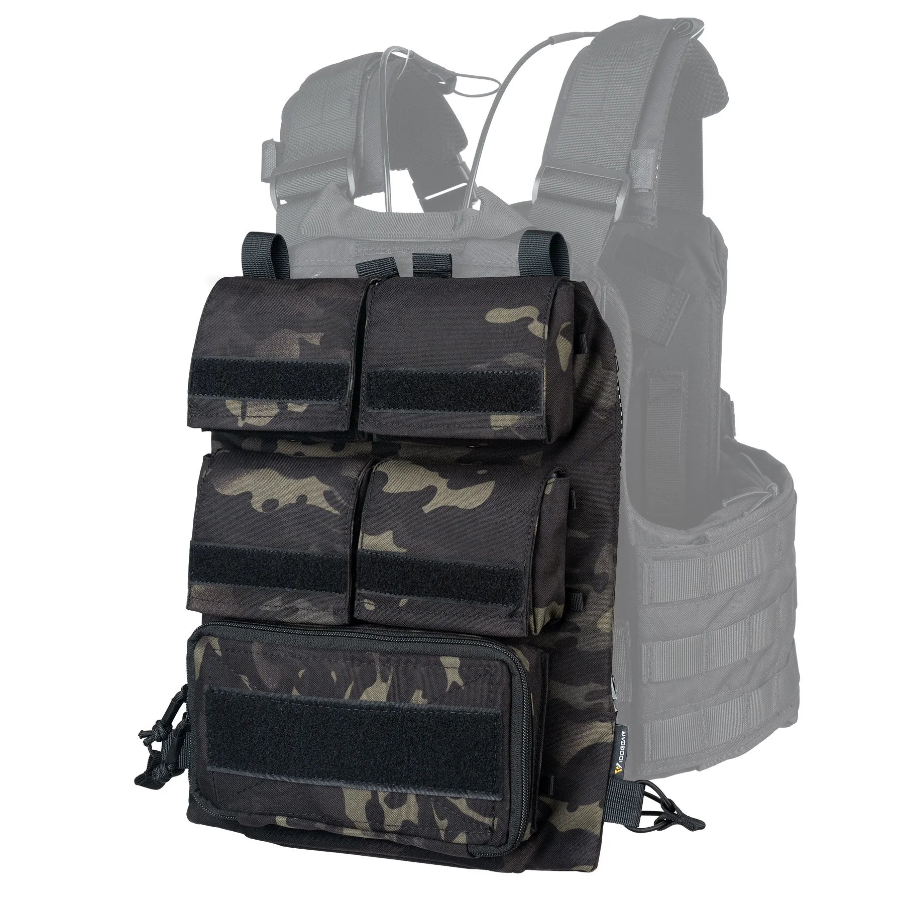 IDOGEAR Tactical Zipper Pouch Bag Zip on Panel Magazine Pouch Tactical Backpack for AVS JPC2.0 CPC Vest