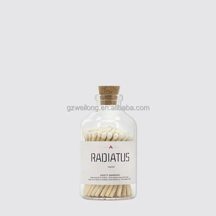 Safety Matches in Glass Jar with logo Custom for Candle Box Stick for Hotel Colorful in Bulk Luxury Matches