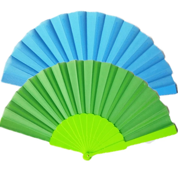 New Arrival Factory Price Printed Plastic Fabric Hand Fan Folding Handheld Fans