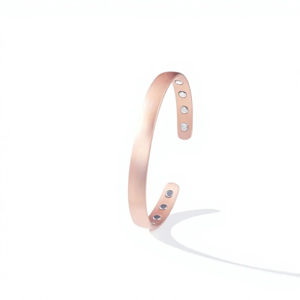 Handcrafted Red Copper Healing Chakra Cuff Bracelet for Women and Men Smooth Fashion Jewelry Gift