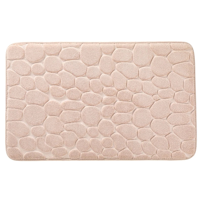 Ru Memory Foam Bath Mat Cobblestone Bathroom Rugs Super Water Absorbent Bath Mats for Machine Washable