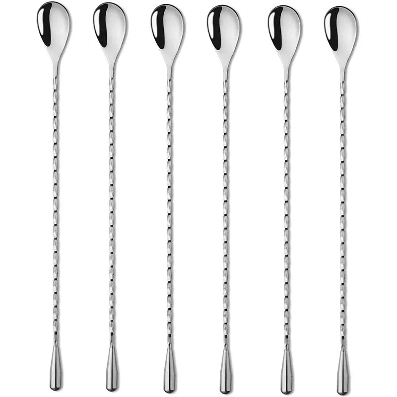 12 Inch Bar Mixing Spoon Cocktail Spoon Stainless Steel Long Spoon With Spiral Pattern