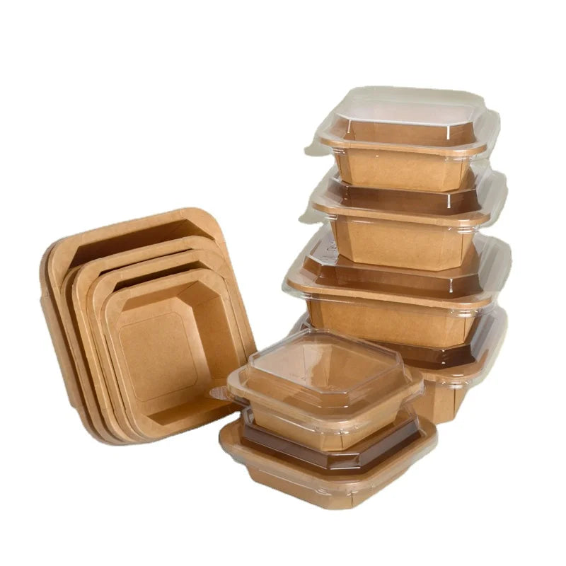 SenAng 500ml Octagonal Shape Disposable Paper Bowl 500ml Kraft Color Dessert Box
