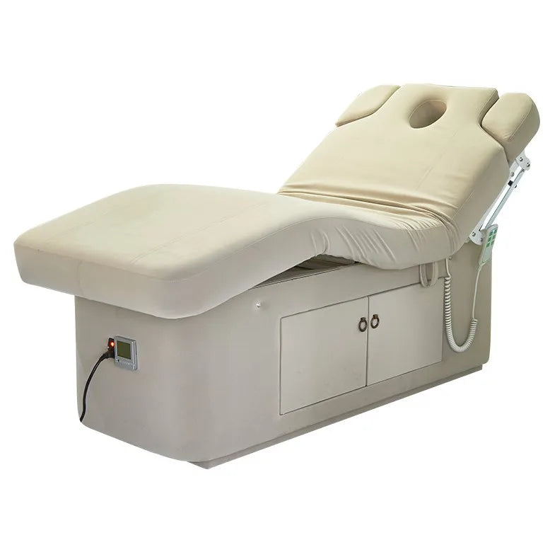 Hot Selling Adjustable Massage Beds in Latex Sponge Simple Beauty Bed for Salon Multifunctional 2 Motor Spa Bed with Cabinet