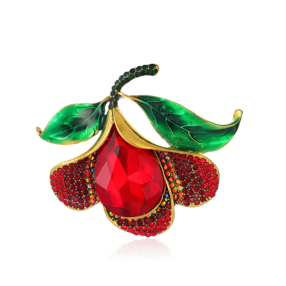 DRAL1143 Retro Red Rose Brooch for Women's High-end Oil Dripping Fashion Cardigan Collar Accessories