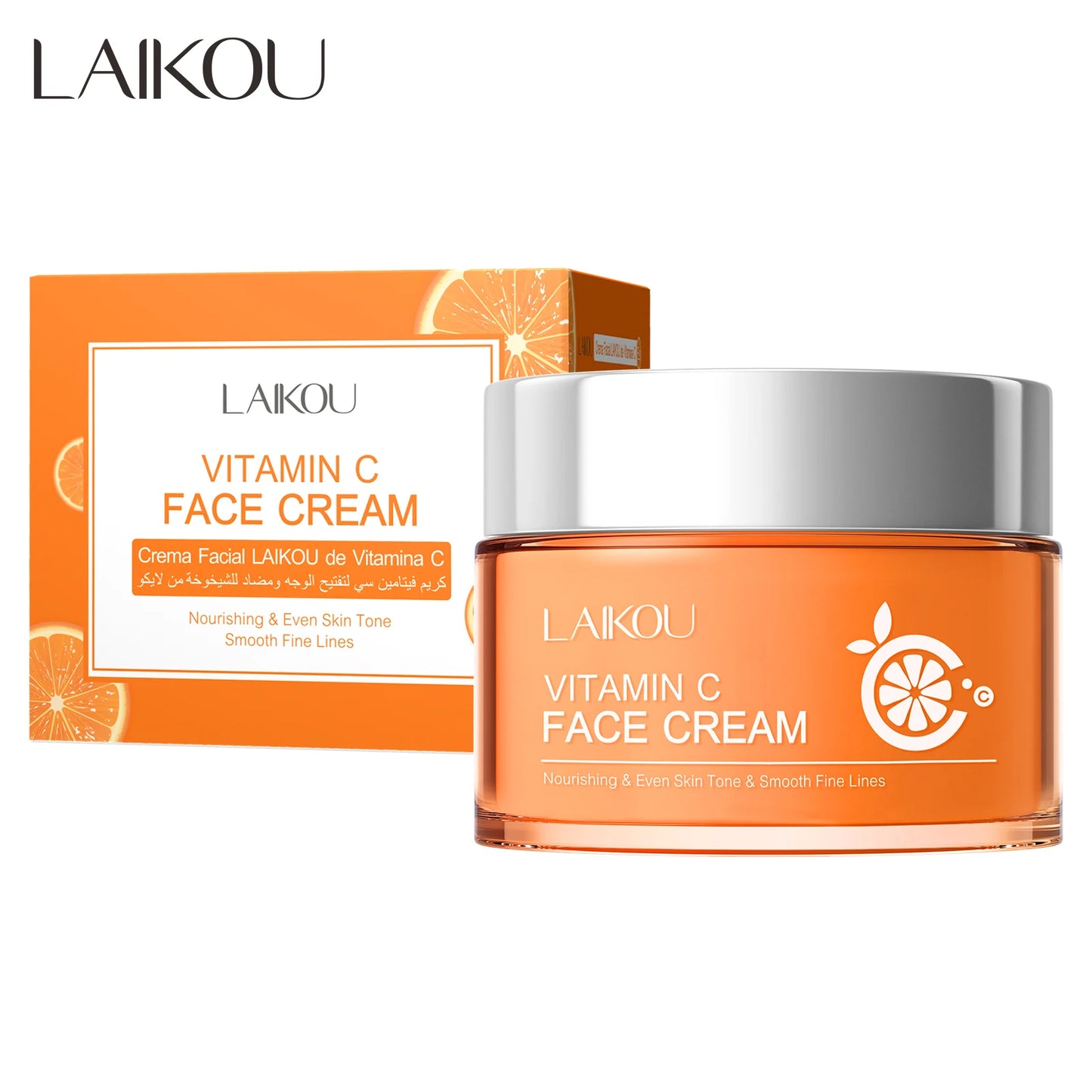 LAIKOU Vitamin C Brightening Cream 50g Mositurzing Hydrating Reduce Fine Lines Face Skin Care