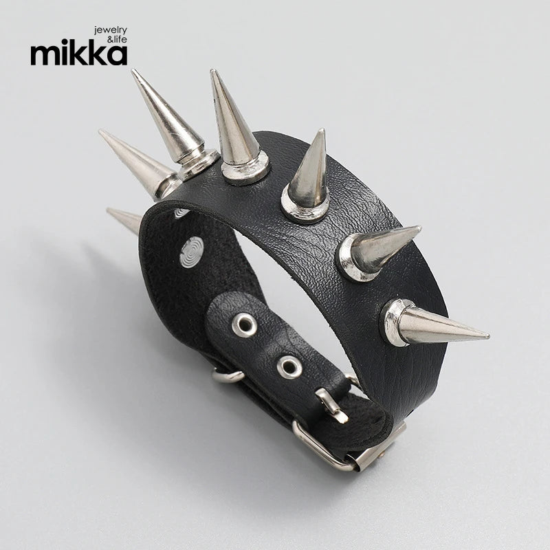 Punk Fashion Trend Adjustable Alloy Snap Rivet Men's Leather Bracelet