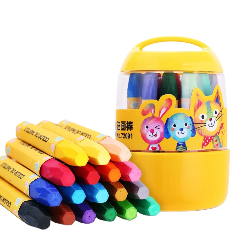 Deli 72091 18pcs/barrel Children Draw Crayons Students Graffiti Hexagonal Oil Pastels 96barrel*18pcs=1728pcs Per Carton Set