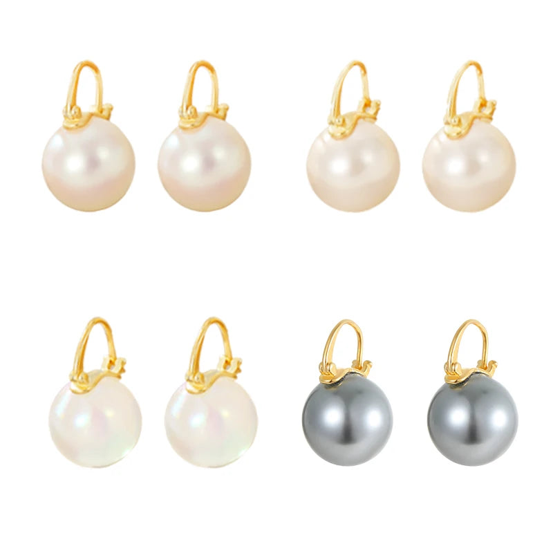 Elegance Women's Pearl Earring S925 Sterling Silver Gold Plating Round Pearl Drop Earring Wholesale