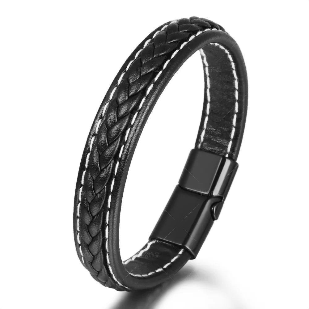 Hot Selling Handmade Couple Simple Personality Fashion Jewelry Colorful Woven Bangle Bracelet Leather Bracelet for Men and Wo
