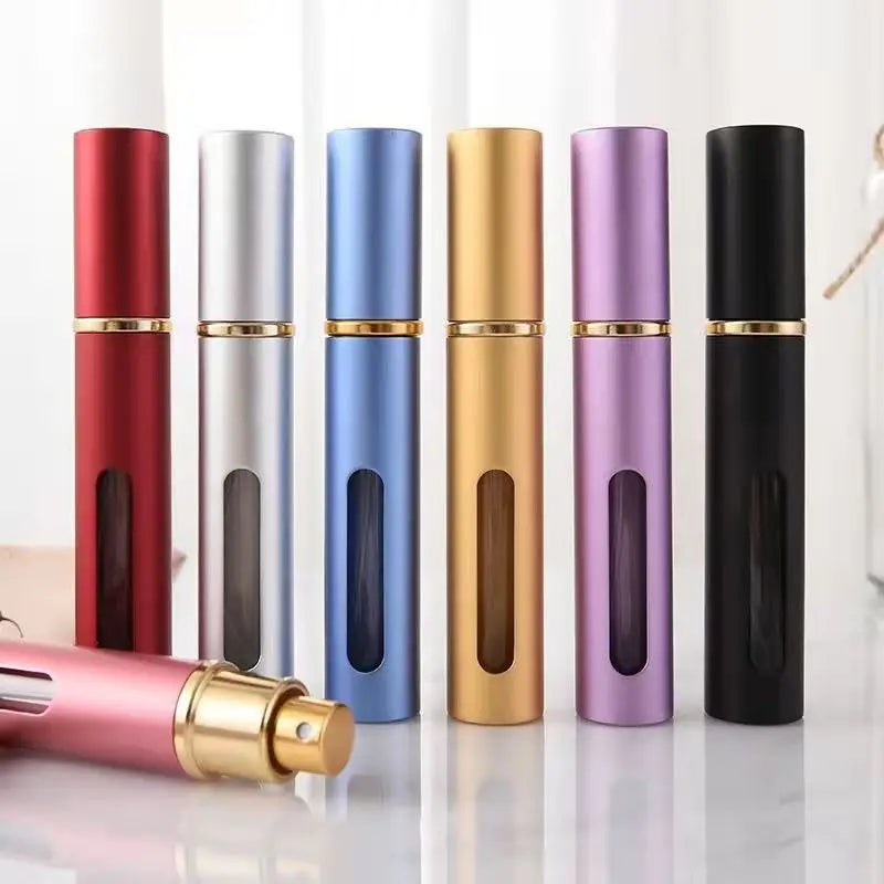 BYPE 10ml Refillable Perfume Atomizer Bottle Mini Glass Travel Aluminum Bottle Pocket for Essential Oils Empty Spray Bottles